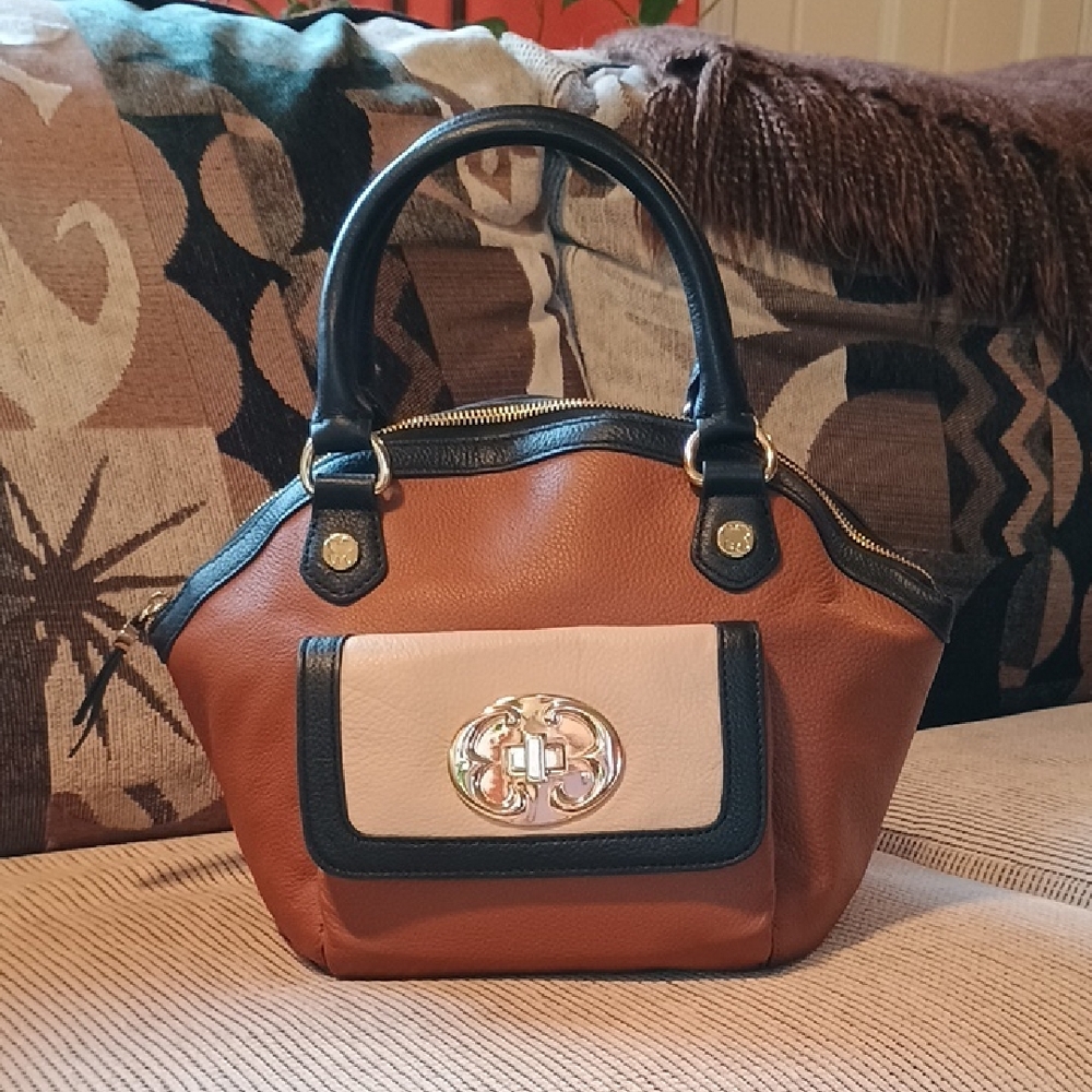 NWOT Emma Fox Tan and Black Satchel